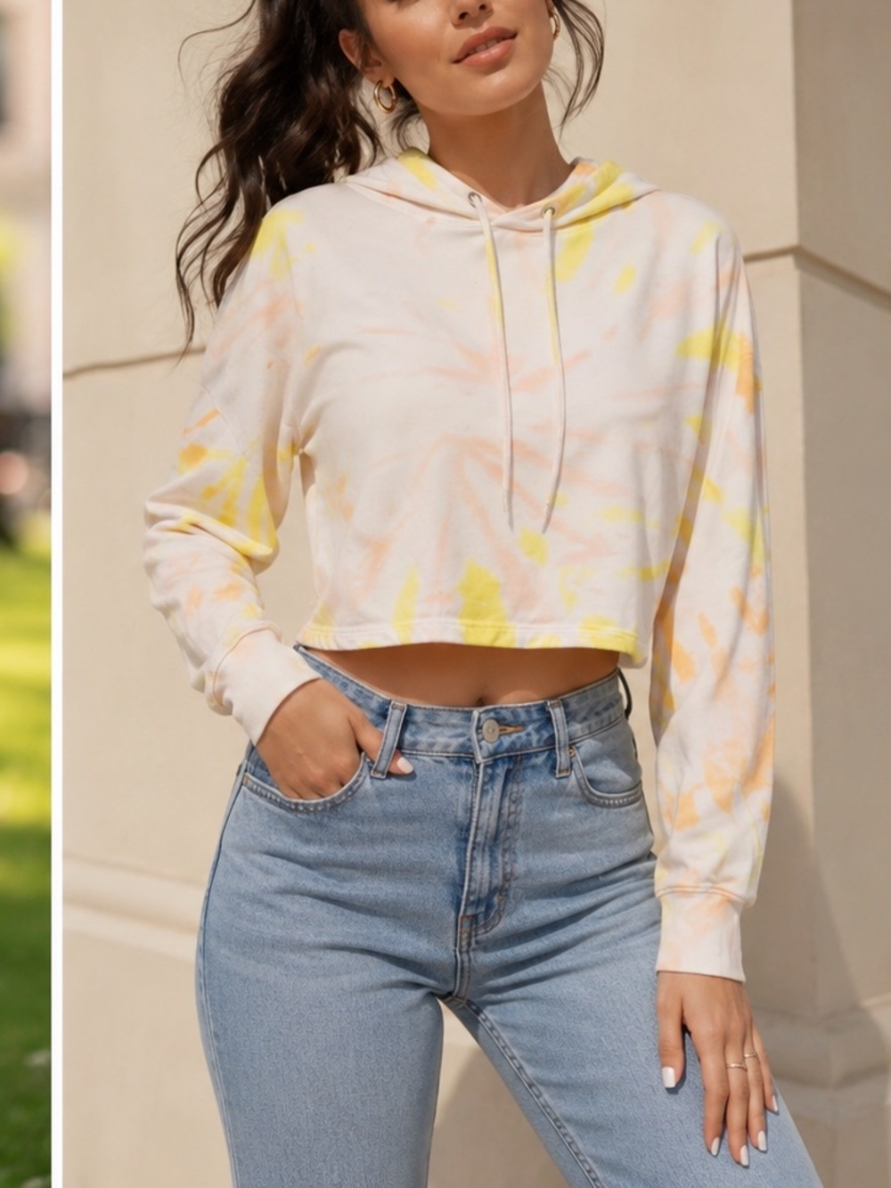Tie-Dye Cropped Hoodie